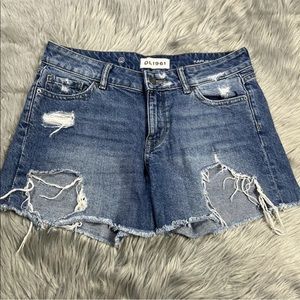 DL1961 Karlie Boyfriend Shorts Denim Extra Distressed Size 25